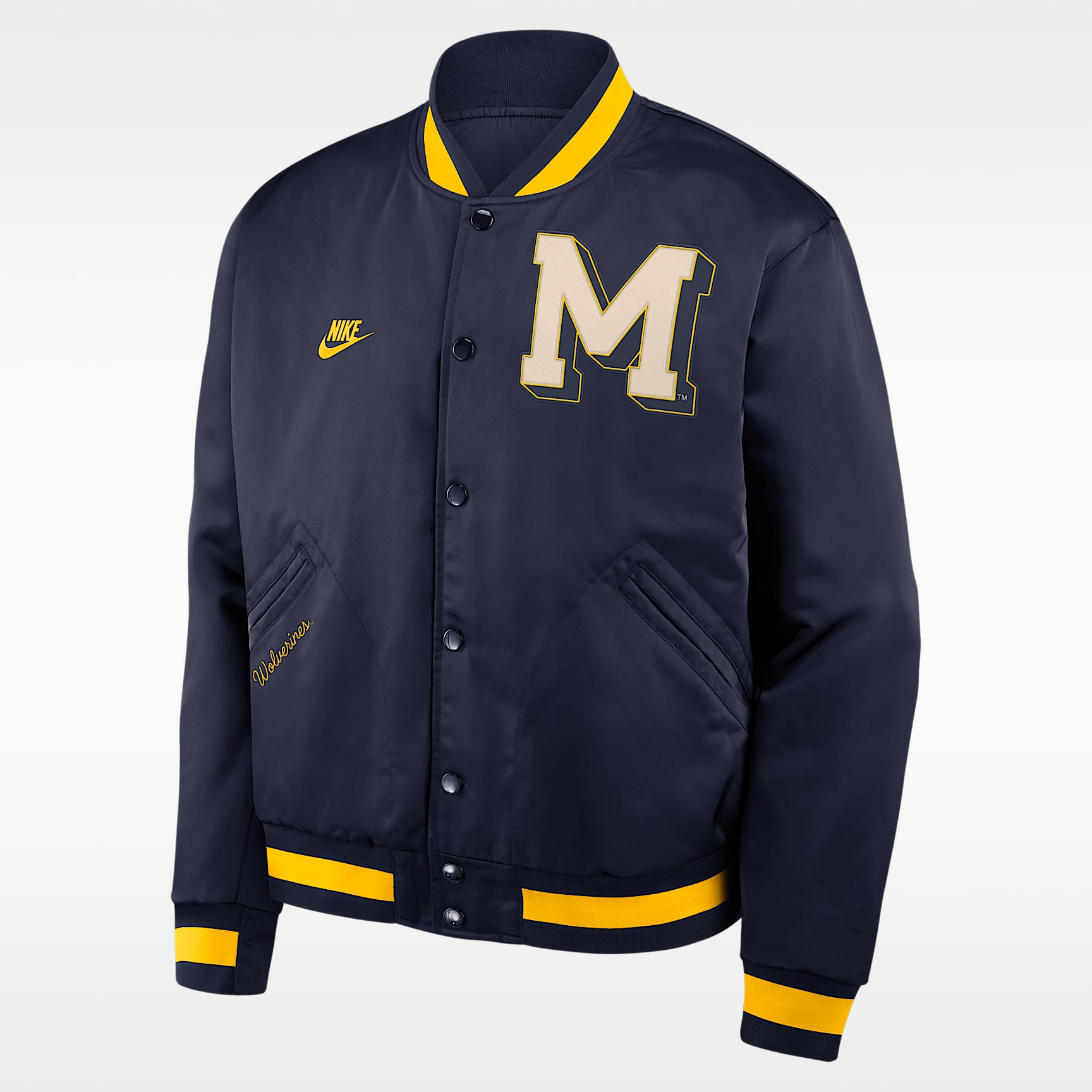Michigan Legacy Men's Nike College Full-Snap Bomber Jacket. Nike.com